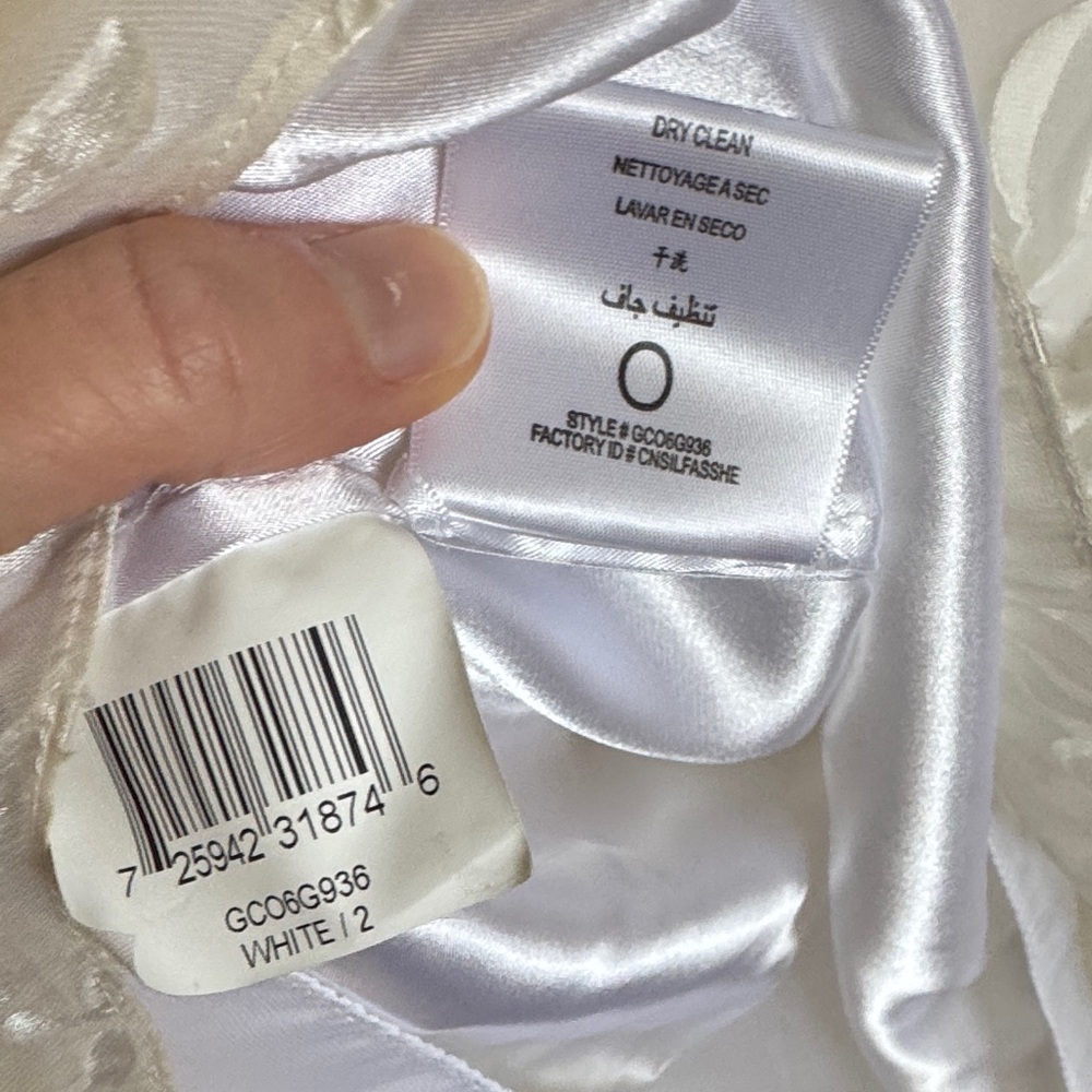 BCBGMaxAzaria Sz 2 Vintage White Ivory Gown Embroidered Floral Silk Maxi Dress - Picture 14 of 17